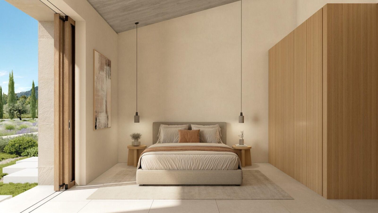 Bedroom opening onto the garden