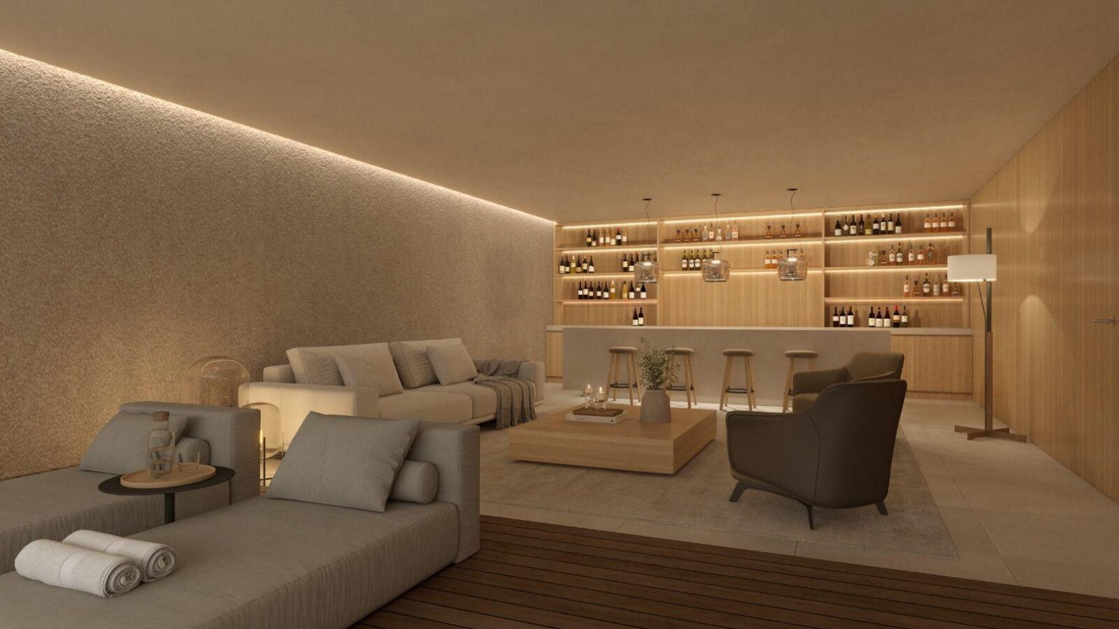 Lounge and bar next to the wine cellar