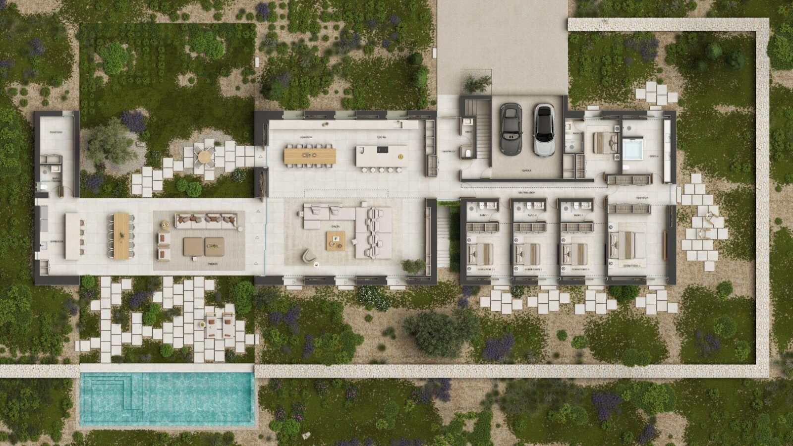 Main floor plan of the Can Gat villa project