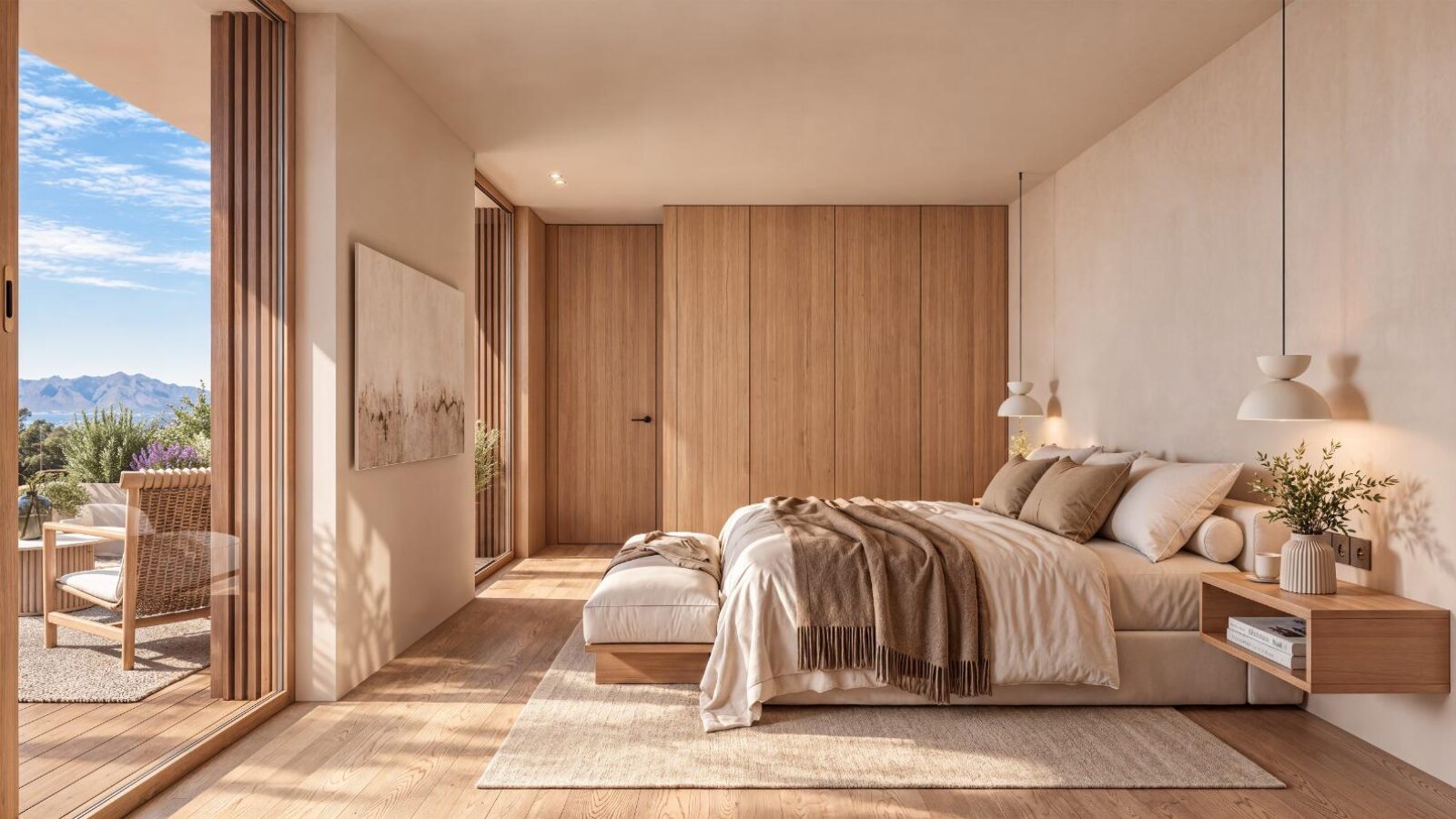 Bedroom opening onto a private terrace